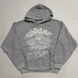 Grey Sp5der OG Web Hoodie